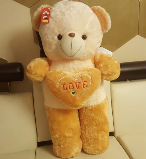 Cute Plush Teddy Bear with Heart Pillow